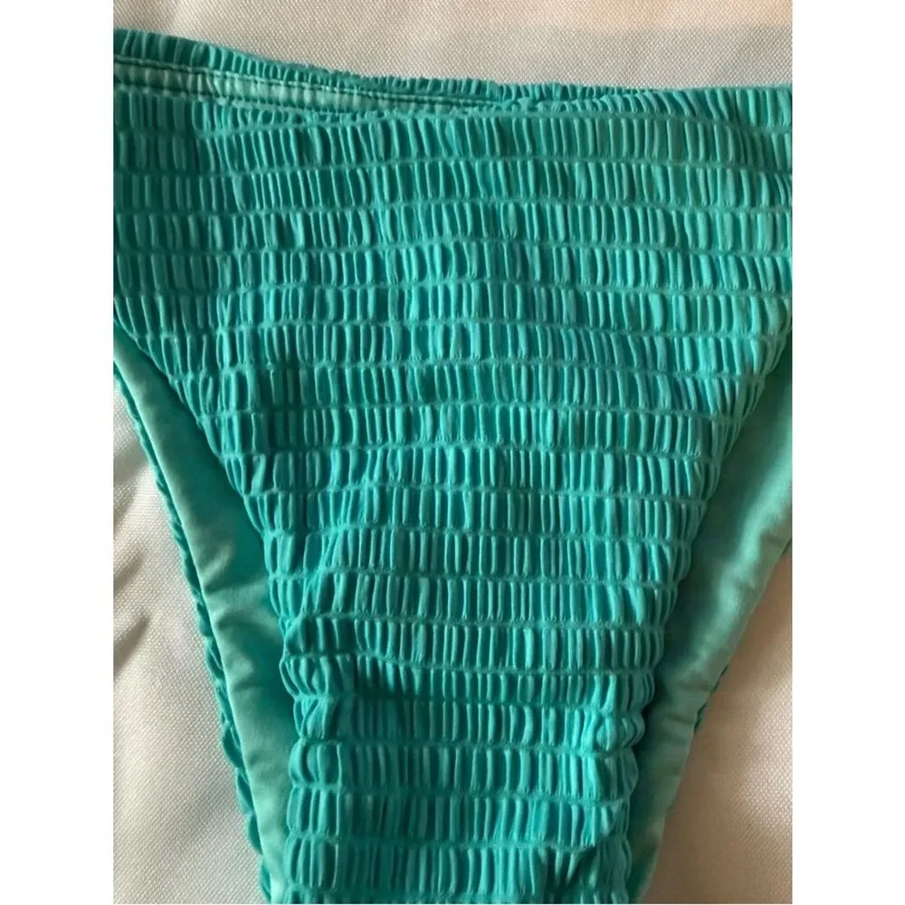 NWT Full Tilt (Tilly’s) Aqua Smocked Skimpy Bikini Bottoms | Cheeky